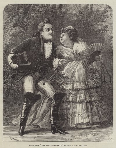 Scena z Biednego dżentelmena w Strand Theatre autorstwa David Henry Friston