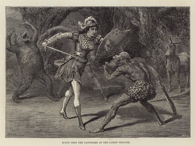 Scena z Pantomimy w Gaiety Theatre autorstwa David Henry Friston