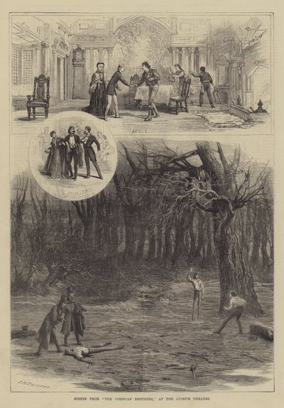 Sceny z The Corsican Brothers w Teatrze Liceum autorstwa David Henry Friston