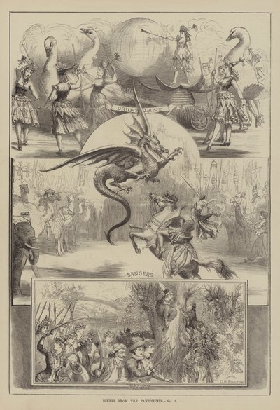 Sceny z Pantomim autorstwa David Henry Friston