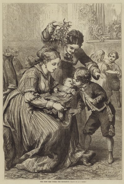 Pierwszy pocałunek pod jemiołą autorstwa David Henry Friston
