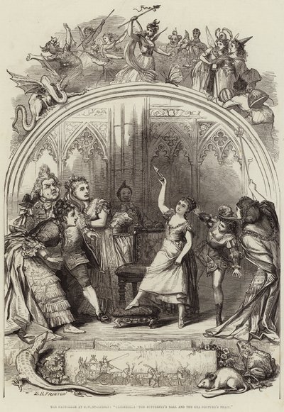 Pantomima w Covent-Garden, Kopciuszek, Bal Motyla i Uczta Konika Polnego autorstwa David Henry Friston