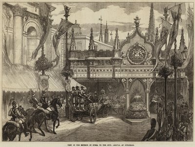 Wizyta Cesarza Rosji w mieście, przyjazd do Guildhall autorstwa David Henry Friston