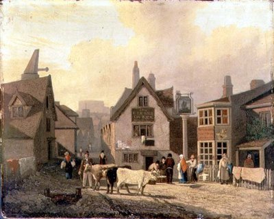 King Street Gates, Norwich (olej na tartaku) autorstwa David Hodgson