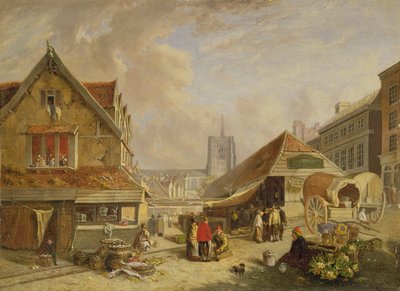 Stary Targ Rybny, Norwich, 1825 autorstwa David Hodgson