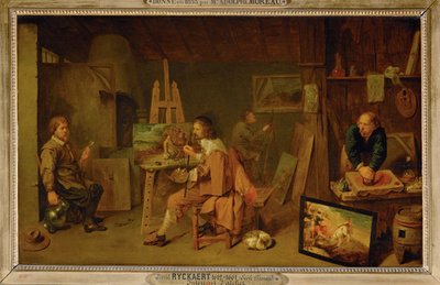 Malarze w swoich pracowniach ... autorstwa David III Ryckaert