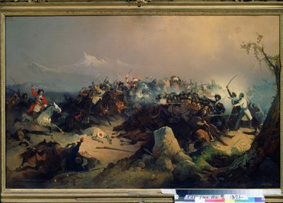 Atak Czerkiesów kawalerii rosyjskiej 24 maja 1846 r. (Atak Czerkiesów na kawalerię rosyjską 24 maja 1846 r. autorstwa David Johann Friedrch Koenig