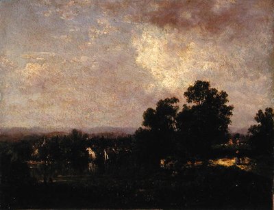 Wallkill Scenery, ok. 1885 (olej na pokładzie) autorstwa David Johnson
