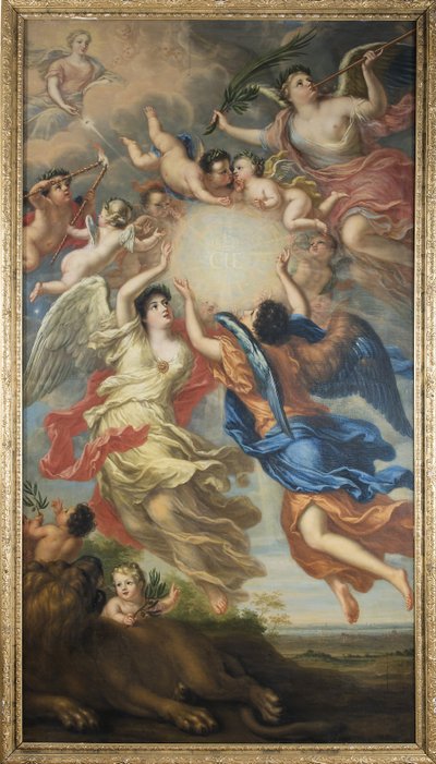 Alegoria Karola XI ze Szwecji i Ulrique Eleonore z Danii i Norwegii - Alegoria Karola XI ze Szwecji (1655-1697) i Ulriki Eleonory z Danii (1656-1693), autorstwa Ehrenstrahla, Davida Kloeckera (1629-1698). olej na płótnie autorstwa David Klöcker Ehrenstrahl