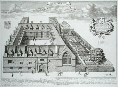 Jesus College, Oxford, z „Oxonia Illustrata”, opublikowana w 1675 r. (rycina) autorstwa David Loggan
