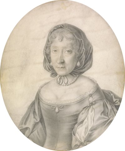 Portret damy, 1666 (czarny ołów na welinie z lawiną) autorstwa David Loggan