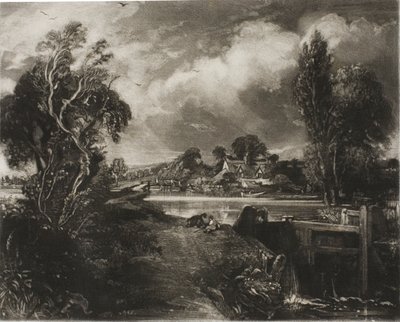 Śluza na rzece Stour, Suffolk autorstwa David Lucas