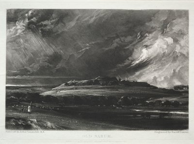 Różne tematy krajobrazu, charakterystyczne dla angielskiej scenerii z obrazów namalowanych przez Johna Constable, RA: Old Sarum autorstwa David Lucas