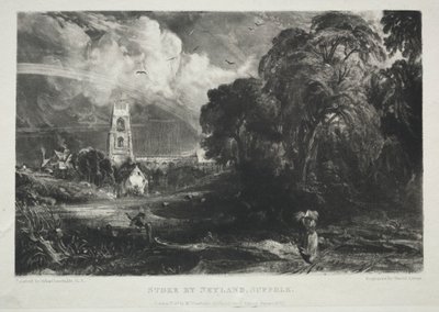 Różne tematy krajobrazu, charakterystyczne dla angielskiej scenerii z obrazów namalowanych przez Johna Constable, RA: Stoke by Neyland, Suffolk autorstwa David Lucas