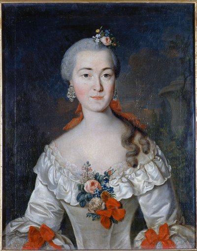 Portret Marii Iwanowny Tatishcheva (z domu Mamonova) (1730-1794) - Peinture de David Lueders (Luders) (1710-1759), Olej na płótnie 1759 Państwowa Galeria Trietiakowska, Moskwa 70x56 autorstwa David Luders