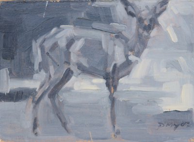 Bushbuck Doe, 2016 (olej na panelu) autorstwa David Mayer