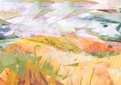 Summer Fields, 2017 (Media mieszane na panelu drewnianym) autorstwa David McConochie