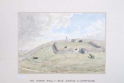 Mur rzymski - Mile Castle w Cawfields, 1880-89 (wc na papierze) autorstwa David Mossman