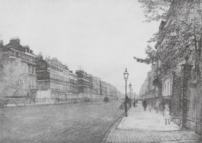 Londyn: Portland Place (druk kolorowy) autorstwa David Muirhead (after) Bone