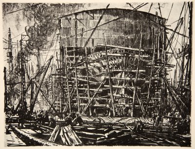Na zapasach, ilustracja z "Frontu Zachodniego", wyd. przez Country Life Ltd autorstwa David Muirhead Bone