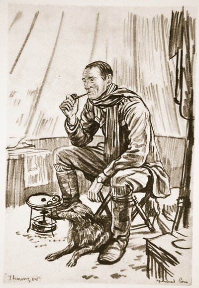 Odwilż, ilustracja z "Frontu Zachodniego", wyd. przez Country Life Ltd. autorstwa David Muirhead Bone