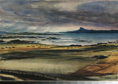 Scuirr of Eigg (akwarela na papierze) autorstwa David Muirhead Bone