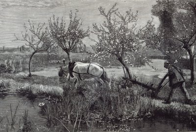 „Mała farma dobrze zagospodarowana”, Pikardia, z „Godziny czasu wolnego”, 1888 r. autorstwa David Murray