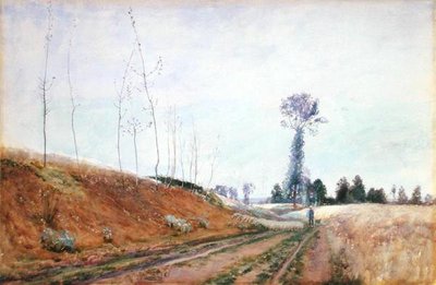 Pastwisko przydrożne w Pikardii, ok.1887 (gwasz na papierze) autorstwa David Murray