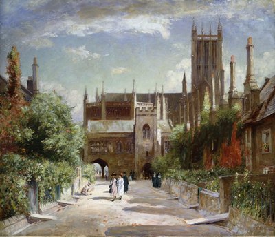 Zamknięcie The Vicars, Katedra w Wells, 1924 autorstwa David Murray