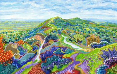 Malvern Perseverance Hill, 2023 (akryl na papierze) autorstwa David Newton