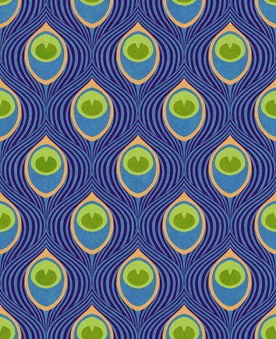 Peacock Blue, 2019 (cyfrowy miks multimediów) autorstwa David Newton