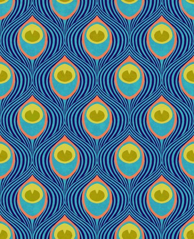 Peacock Cyan, 2019 (mieszane media cyfrowe) autorstwa David Newton