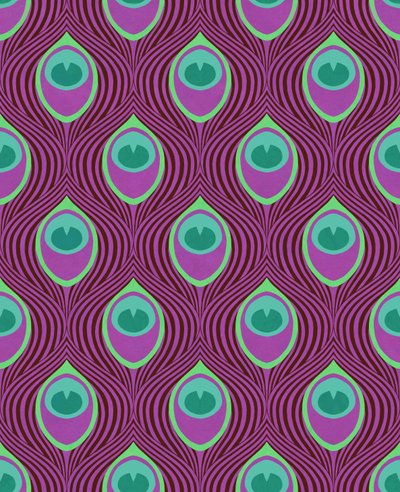Peacock Magenta, 2019 (mieszane media cyfrowe) autorstwa David Newton