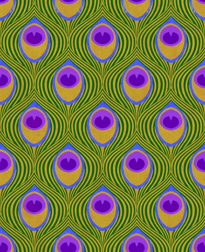 Peacock Yellow, 2019 (mieszane media cyfrowe) autorstwa David Newton