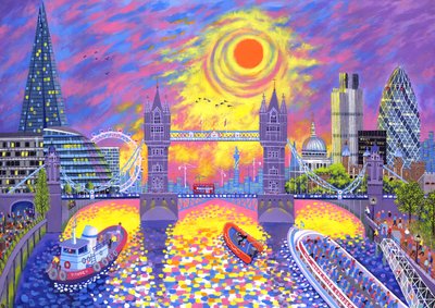 Zachód słońca: Pool Of London, 2013 autorstwa David Newton