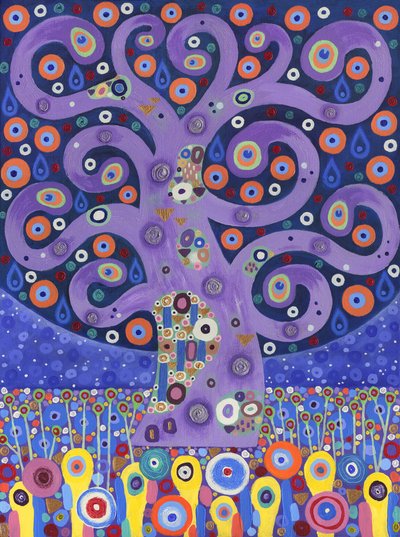 The Peacock Tree, 2011 (akryl na płótnie) autorstwa David Newton