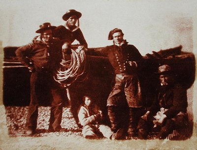 Rybacy (odbitka na papierze solnym z negatywu kalotypu) autorstwa David Octavius and Adamson Robert Hill