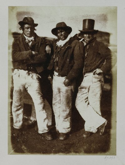 Fishermen Ashore, c.1843-47 (odbitka na papierze solnym z negatywu kalotypu) autorstwa David Octavius Hill