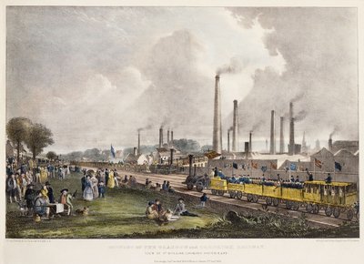 Widok na St. Rollox Patrząc na południowy wschód; Otwarcie kolei Glasgow i Garnkirk, 1832 autorstwa David Octavius Hill