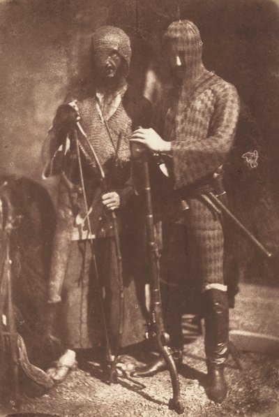 Afgańska lub czerkieska zbroja autorstwa David Octavius Hill and Robert Adamson