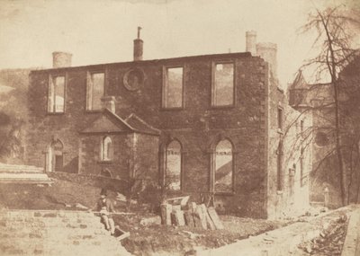Kaplica Lady Glenorchy podczas rozbiórki na terenie stacji Waverley autorstwa David Octavius Hill and Robert Adamson
