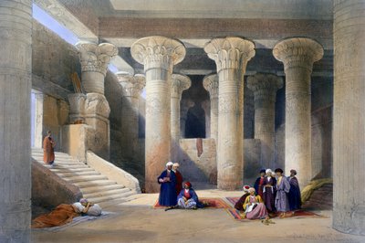 „Wnętrze świątyni w Esnie, Górny Egipt”, 1838 autorstwa David Roberts, Louis Haghe