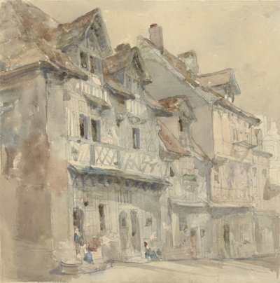 Domy w Dieppe autorstwa David Roberts (attributed to)
