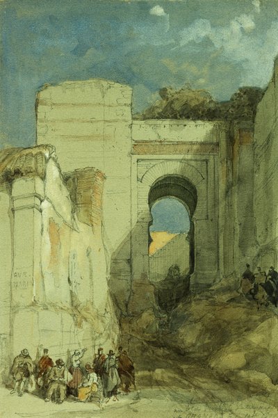 Stara brama mauretańska, Granada, 1883 r. autorstwa David Roberts
