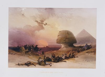 Podejście Simooma. Pustynia Gizy, z „Egipt i Nubia) autorstwa David Roberts