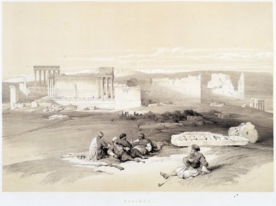 Baalbec (Baalbek) w Libanie, rysunek wykonany 05.05.1839 w „Ziemi Świętej”, Londyn 1849 autorstwa David Roberts