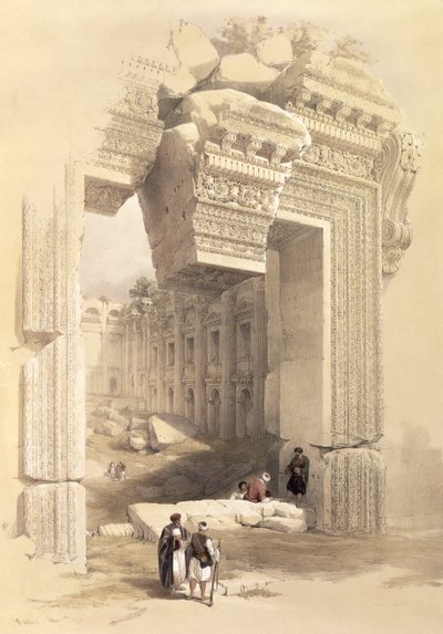 Baalbec, 7 maja 1839, tablica 81 z tomu II "Ziemi Świętej", sztychowana przez Louisa Haghe (1806-1885) wyd. 1843 autorstwa David Roberts