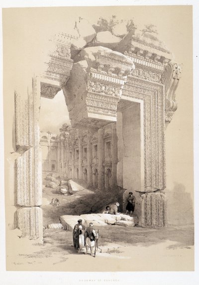 Brama Baalbek w Libanie, rysunek wykonany 07.05.1839 w „Ziemi Świętej”, Londyn 1849 autorstwa David Roberts