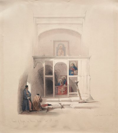 Kaplica Eliasza na Górze Horeb, 1839. autorstwa David Roberts