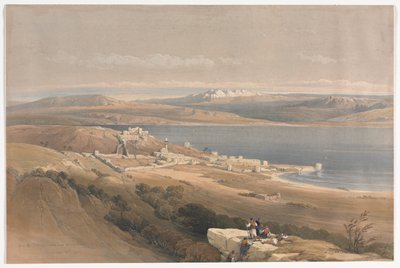 Miasto Tyberiady nad Jeziorem Galilejskim w kierunku Hebronu autorstwa David Roberts